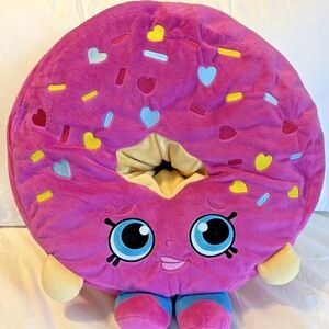 Shopkins D'Lish Donuts Pink Sprinkles Plush Pillow Cushion Stuffed Large 14"